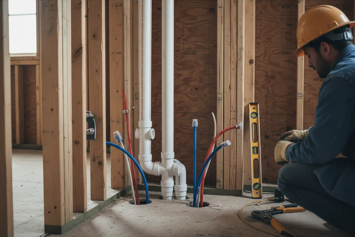 Drain and supply rough-in during Drain Cleaning in Puyallup