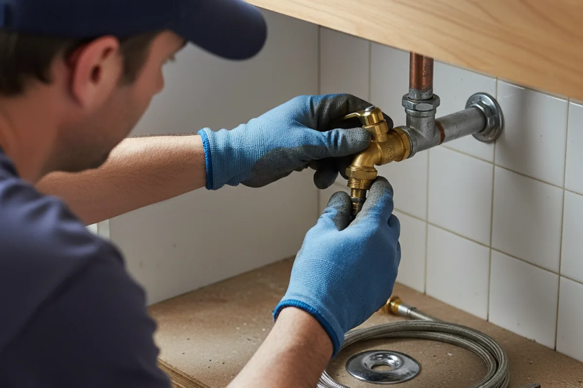 Shutoff valve and fitting work during Burst Pipe Repair in Puyallup